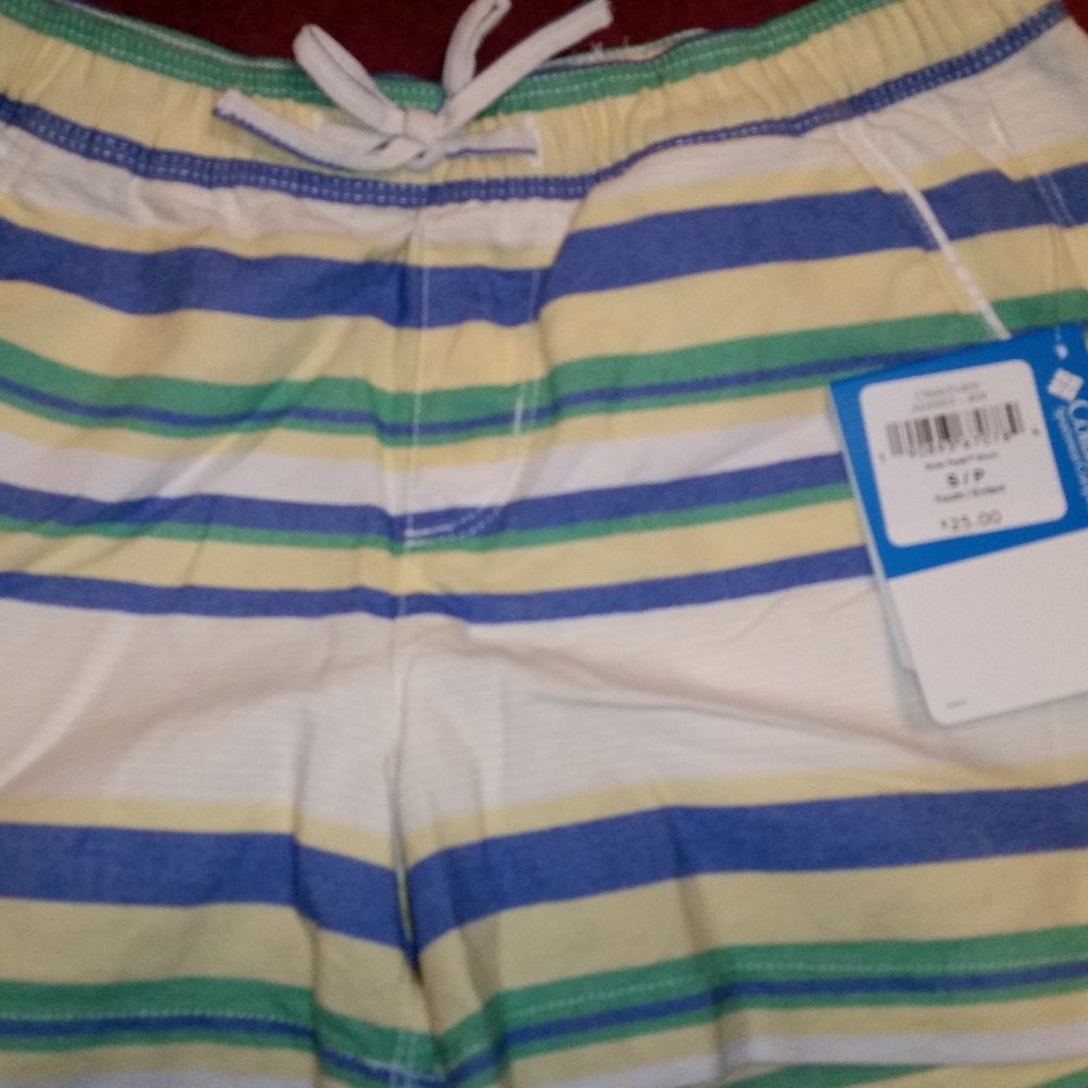 NWT Columbia Striped Youth Shorts sz Med